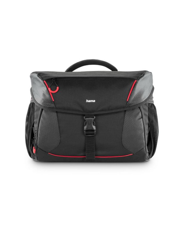Hama Phoenix 200 Camera Bag, Multiple Pockets, Trolley Strap, Rain Protection Hood, Tripod Holders, Black, 38 x 22 x 27 cm Compartment
