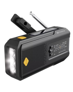 Sandberg (421-04) Survivor Radio All-in-1 2000, AM/FM Radio, 2000mAh Powerbank, Flashlight, USB/Solar/Hand Crank Charging, 5 Year Warranty