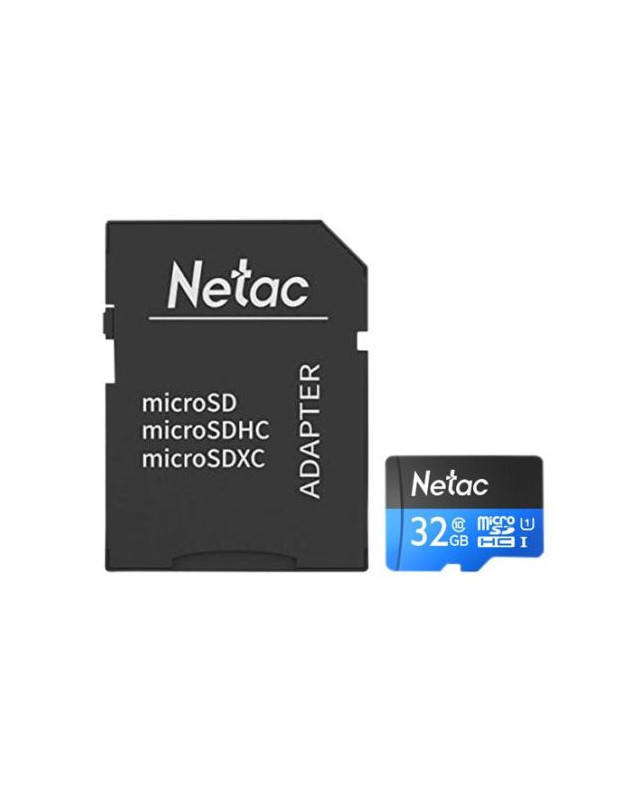 Netac P500 32GB MicroSDHC Card with SD Adapter, UHS-I Class 10, U1, 90MB/s