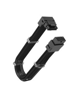 Akasa G-Nexus PX16 90 Degree 12VHPWR Cable, 12+4-pin to 12+4-pin Extension Cable, Supports up to 600W, 300mm
