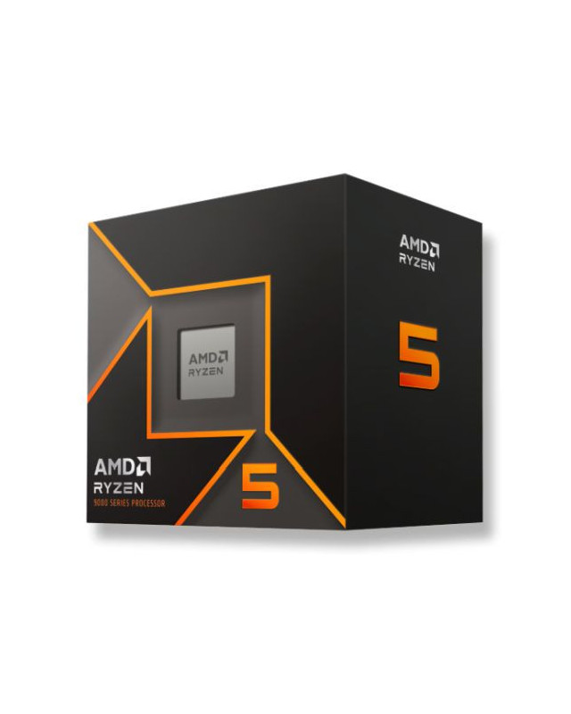AMD Ryzen 5 9600 CPU with Wraith Stealth Cooler, AM5, 3.8GHz (5.2 Turbo), 6-Core, 65W, 38MB Cache, 4nm, 9th Gen, Radeon Graphics
