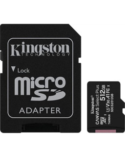 Kingston 512GB Canvas Select Plus Micro SDXC Card with SD Adapter, UHS-I Class 10, U3, A1 App Performance, 100MB/s