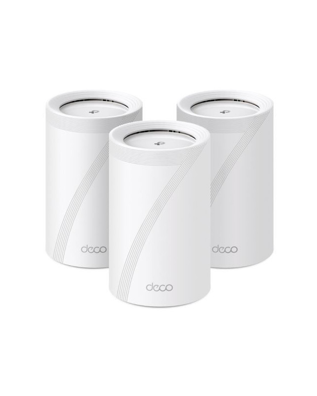 TP-LINK (DECO BE65) BE9300 Tri-Band Whole Home Mesh Wi-Fi 7 System, 3 Pack, 4x 2.5G Ports, MLO, Wireless/Wired Combined Backhaul