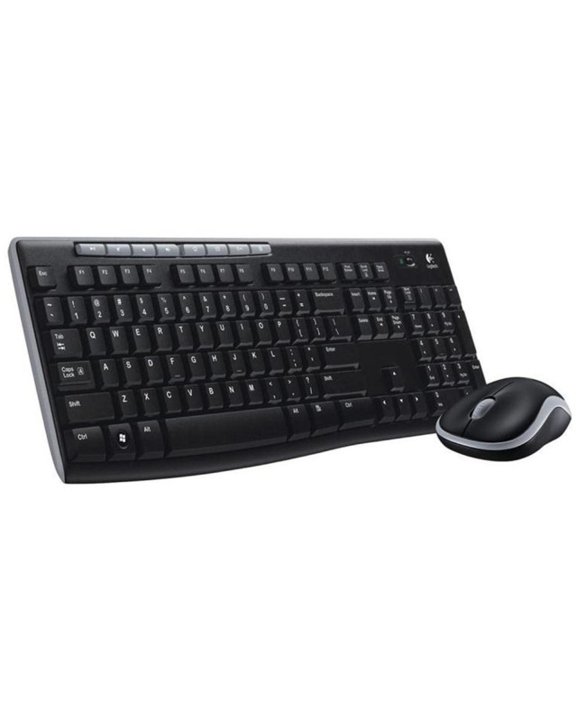Logitech MK270 Wireless Keyboard and Mouse Desktop Kit, USB, Spill Resistant