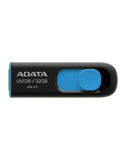 ADATA 32GB UV128 USB 3.0 Memory Pen, Retractable, Capless, Black & Blue