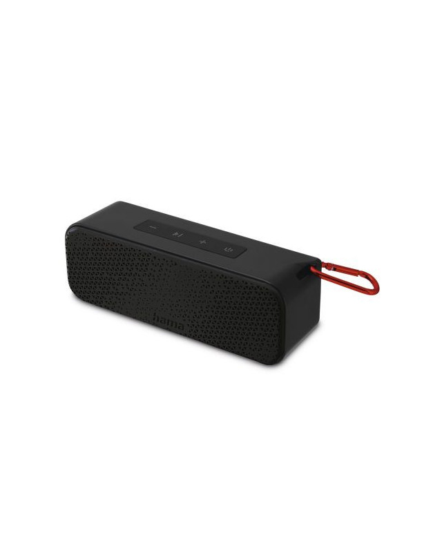 Hama PowerBrick 2.0 Bluetooth/3.5mm Jack 8W Portable Loudspeaker, 2500mAh Battery, IPX4 Waterproof, Carabiner, Black