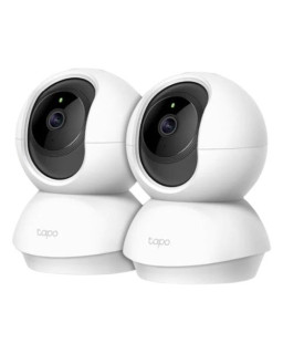 TP-LINK (TAPO C200P2) Pan/Tilt Home Security Wi-Fi Camera (2-Pack), 1080p, Night Vision, Motion Detection, Alarms, 2-way Audio, Voice Control, SD Card Slot
