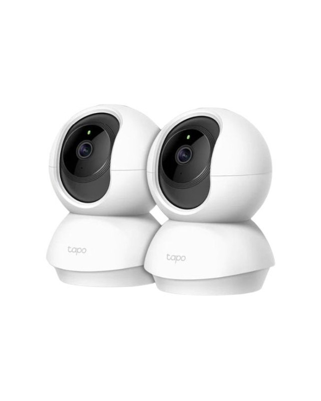TP-LINK (TAPO C200P2) Pan/Tilt Home Security Wi-Fi Camera (2-Pack), 1080p, Night Vision, Motion Detection, Alarms, 2-way Audio, Voice Control, SD Card Slot