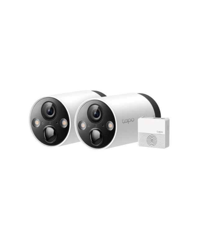 TP-LINK (TAPO C420S2) Smart Wire-Free 2K QHD Outdoor Security 2-Camera System, 180-Day Battery, Colour Night Vision, AI Detection, Alarms, 2-Way Audio, Tapo H200 Hub Included