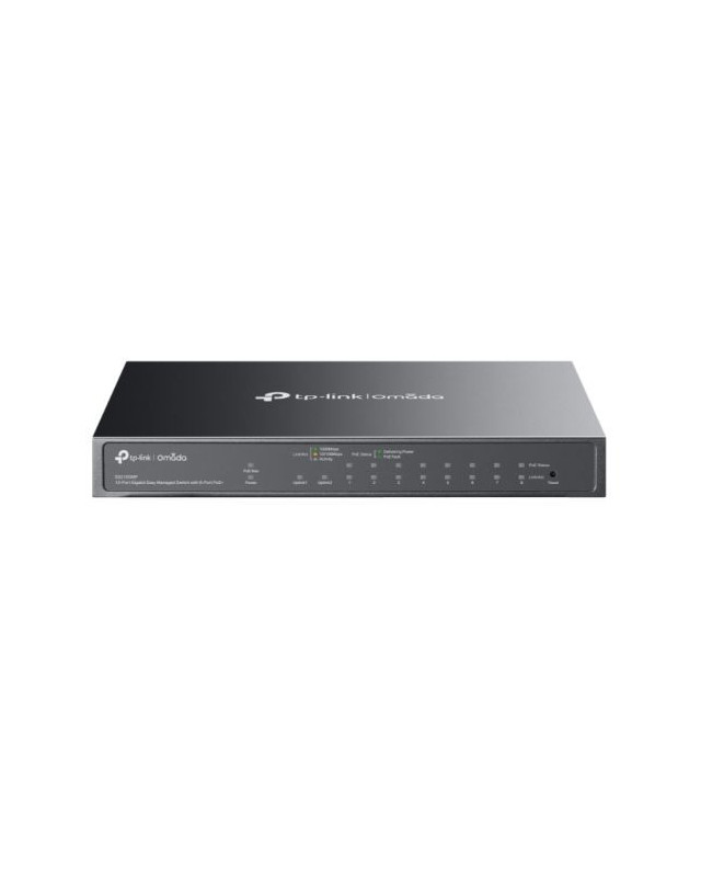 TP-LINK (ES210GMP) Omada 10-Port Gigabit Easy Managed Switch with 8-Port PoE+, SFP/RJ45 Combo Port, Metal Casing