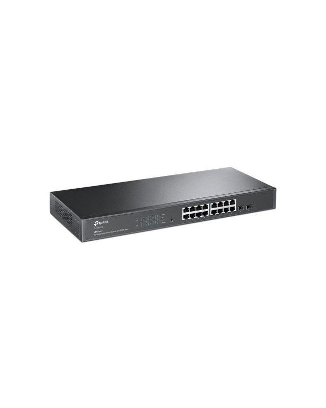 TP-LINK (SG2218) JetStream 16-Port Gigabit Smart Switch with 2 SFP Slots, L2/L3/L4 QoS, Fanless, Rackmountable