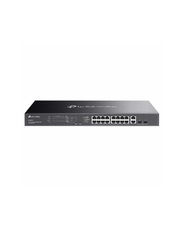 TP-LINK (ES220GMP) Omada 20-Port Gigabit Easy Managed Switch with 16-Port PoE+, 2x GB SFP Ports, 250W Power Budget, Rackmountable