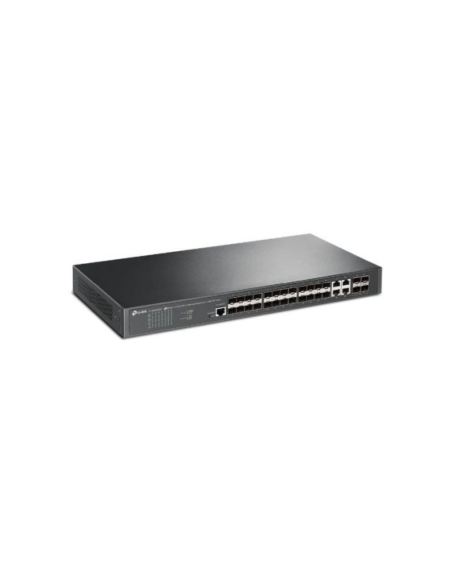 TP-LINK (SG3428XF) JetStream 24-Port SFP L2+ Managed Switch w/ 4 10GE SFP+ Slots, Dual Redundant PSUs, Rackmountable