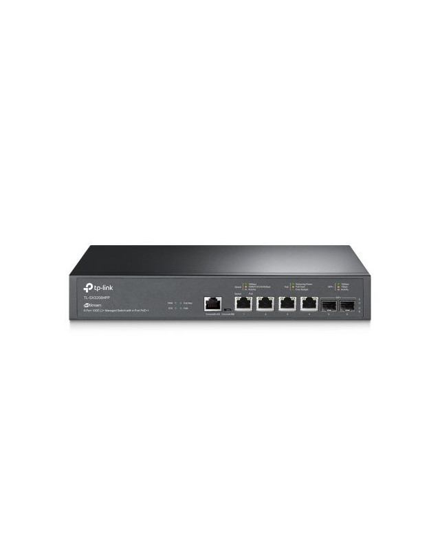 TP-LINK (SX3206HPP) JetStream 6-Port 10GE L2+ Managed Switch with 4-Port PoE++, Rackmountable