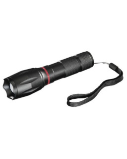Hama (Solid Pro) 200 Lumen LED Torch w/ Lateral COB LED, 100m Range, Adjustable Beam Focus, Shockproof, Aluminium, Black