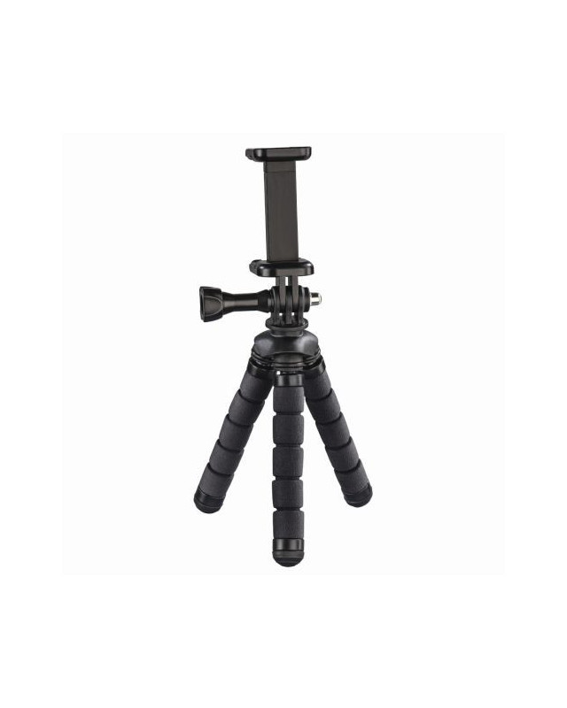 Hama (Flex) Phone/GoPro Mini-Tripod, 14cm Max Height, 360° Bendable Legs, Adjustable Centre Column