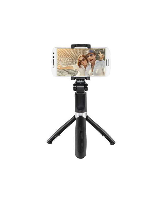 Hama (Funstand 57) Compact Selfie Stick/Tripod, Bluetooth Remote Shutter, 57cm Max Length, Phone Clamp