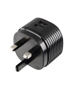 Hama Dual USB-A Wall Plug Charger, 2 x USB-A, UK Plug, 2.4A
