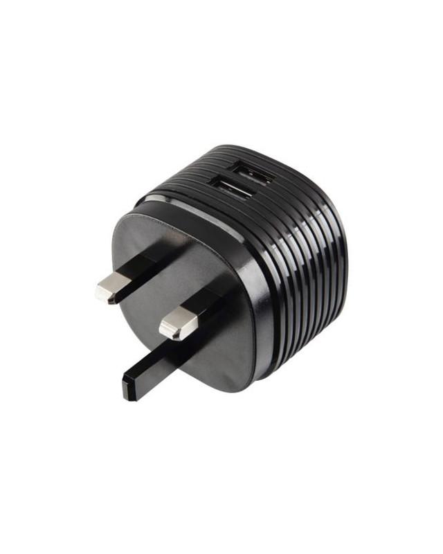 Hama Dual USB-A Wall Plug Charger, 2 x USB-A, UK Plug, 2.4A