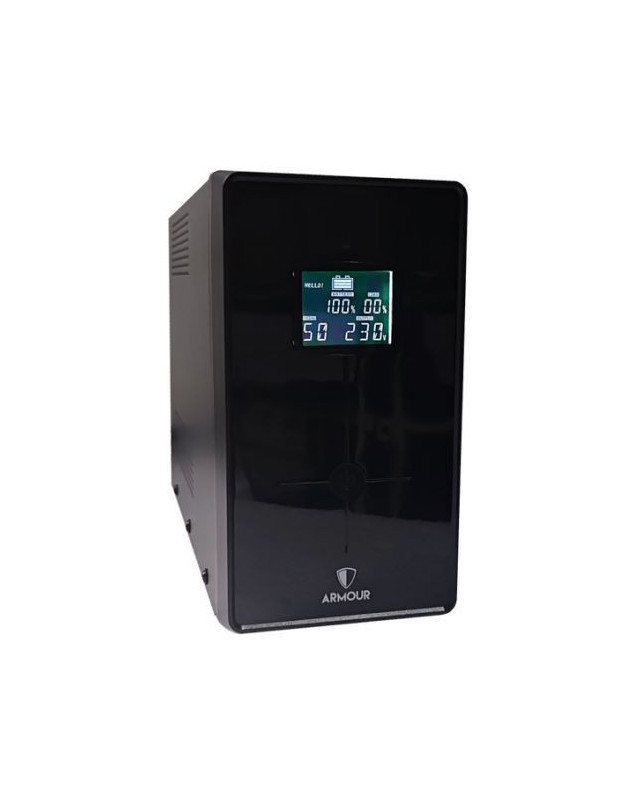 Armour 1500VA UPS, 900W, LCD Display, 3x UK Plug, 2x RJ45, 3x IEC, USB