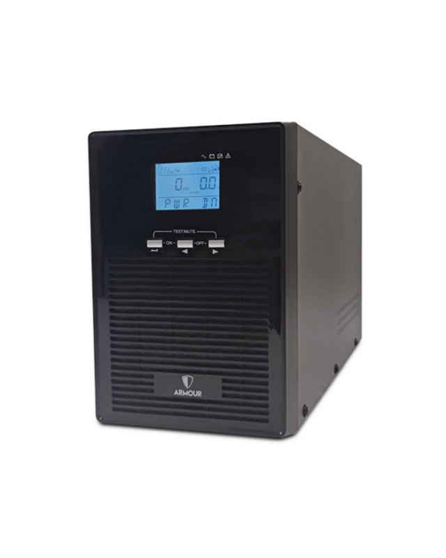 Armour 2000VA UPS, 1600W, LCD Display, 2x UK Plug, 2x RJ45, 3x IEC, USB, Brown Box