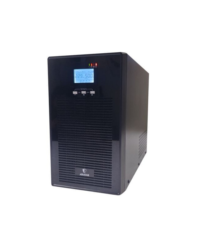 Armour 3000VA UPS, 2400W, LCD Display, 2x UK Plug, 2x RJ45, 3x IEC, USB, Brown Box