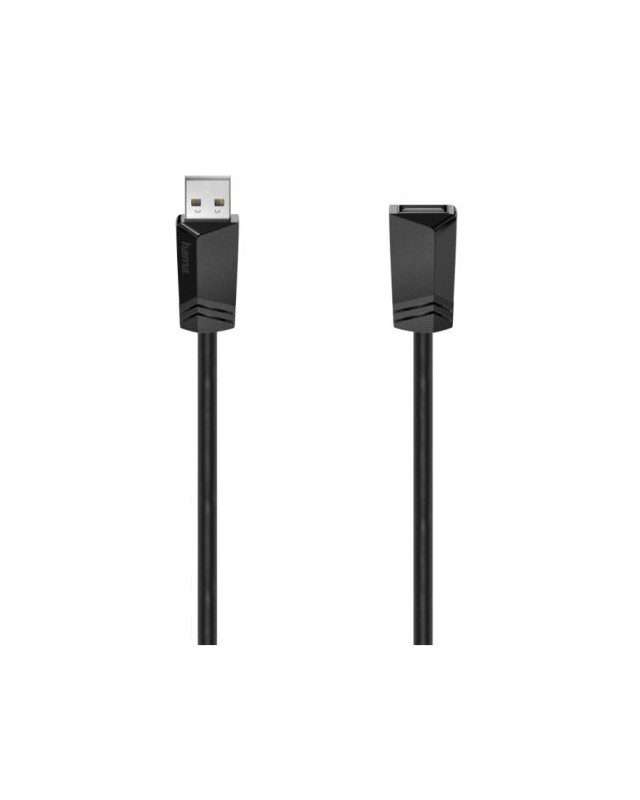 Hama USB 2.0 Extension Cable, Male to Female, 1.5 Metre, Black