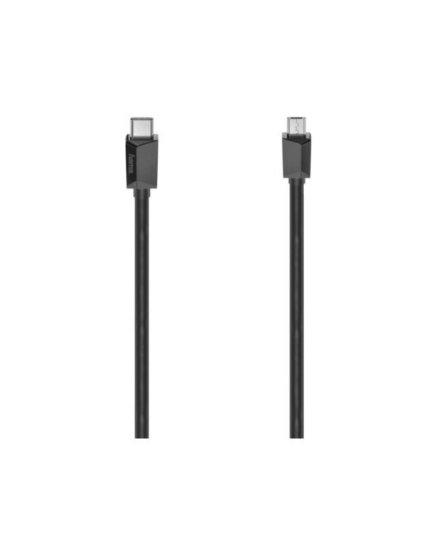 Hama USB-C Male to Micro USB Male, USB 2.0, 0.75 Metre, Black