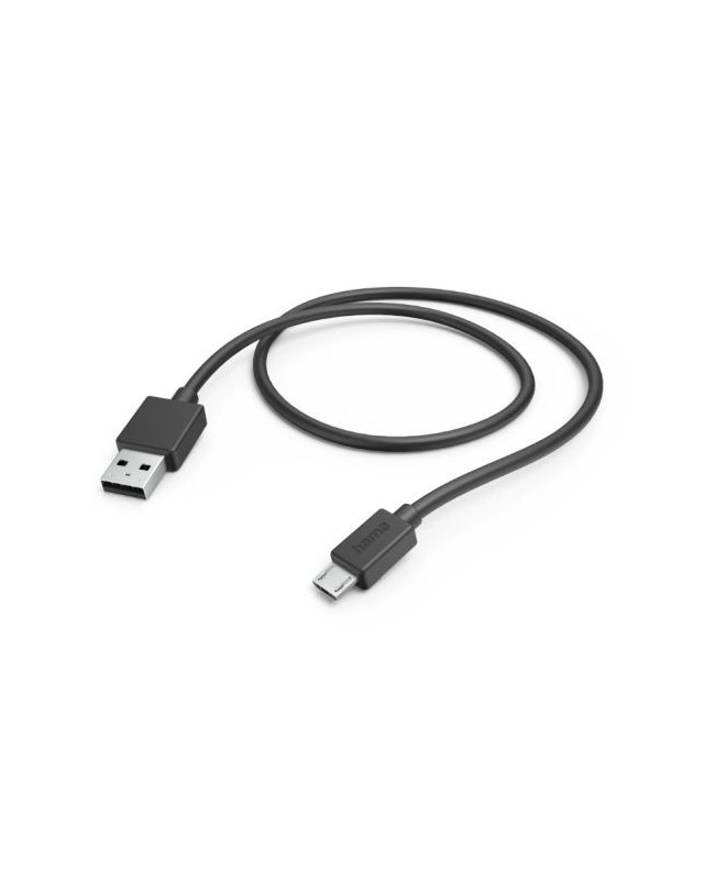 Hama USB-A to Micro USB Quick Charging Cable, USB 2.0, 1 Metre, Black