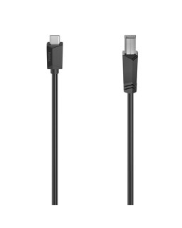 Hama USB-C to USB-B Cable, USB 2.0, 1.5 Metre, Black