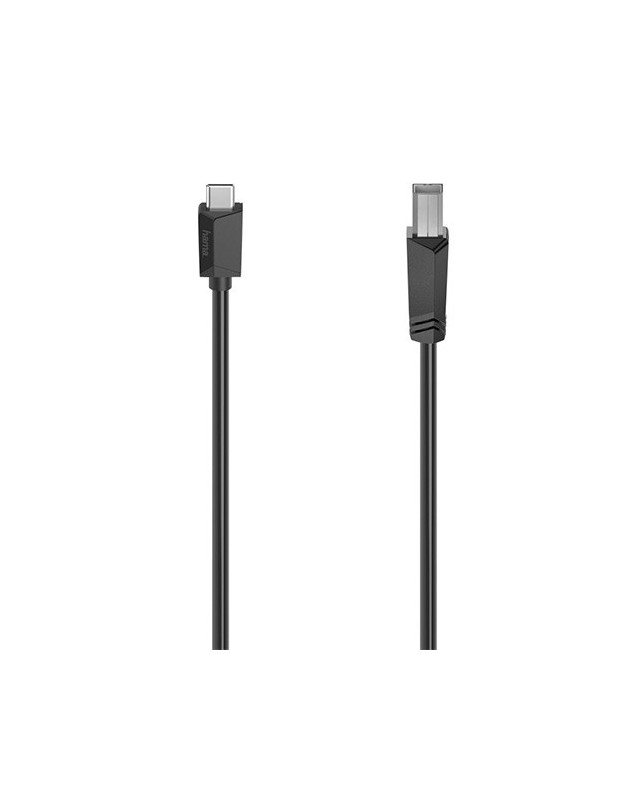 Hama USB-C to USB-B Cable, USB 2.0, 1.5 Metre, Black