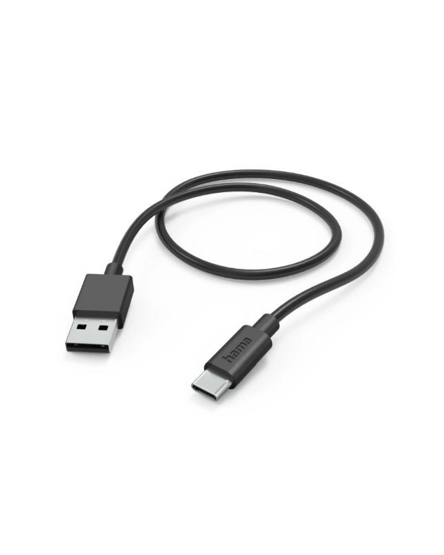 Hama USB-A to USB-C Quick Charging Cable, USB 2.0, 1 Metre, Black