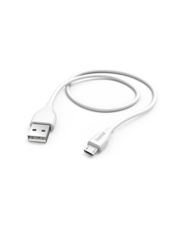 Hama USB-A to Micro USB Quick Charging Cable, USB 2.0, 1.5 Metre, White