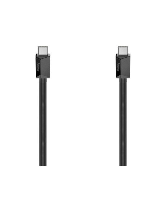 Hama 10Gbps USB-C to USB-C Charging Cable, E-Marker, USB 3.2 Gen2, 5A, 100W, 1 Metre, Black