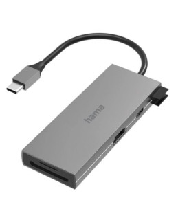 Hama USB-C 3.2 Gen1 Hub w/ HDMI & Card Reader - 2x USB-A, 1x USB-C, 1x HDMI, SD & microSD Slots, Aluminium