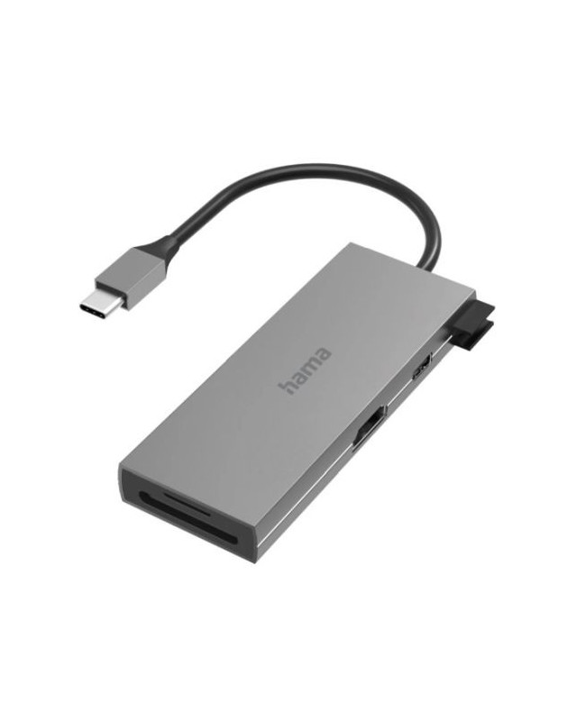 Hama USB-C 3.2 Gen1 Hub w/ HDMI & Card Reader - 2x USB-A, 1x USB-C, 1x HDMI, SD & microSD Slots, Aluminium