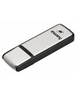 Hama Fancy 16GB USB 2.0 Memory Pen, Brushed Aluminium, Cap, Keyring, Black/Silver