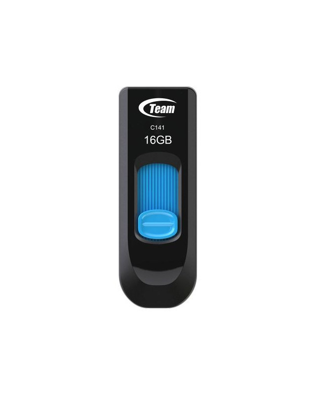 Team 16GB C141 Blue USB 2.0 Memory Pen, Retractable Design, Ultra-thin 9.5mm