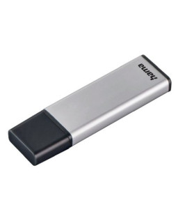 Hama Classic 32GB USB 3.0 Memory Pen, Aluminium, Cap, Keyring, 70MB/s, Black/Silver