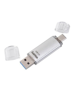 Hama C-Laeta 64GB USB-A & USB-C Memory Pen, Metal Casing, OTG, 40MB/s, Silver