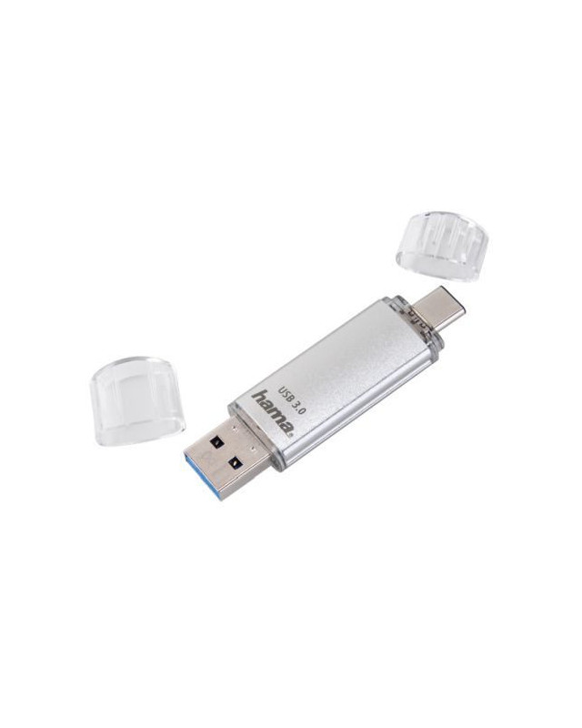 Hama C-Laeta 64GB USB-A & USB-C Memory Pen, Metal Casing, OTG, 40MB/s, Silver