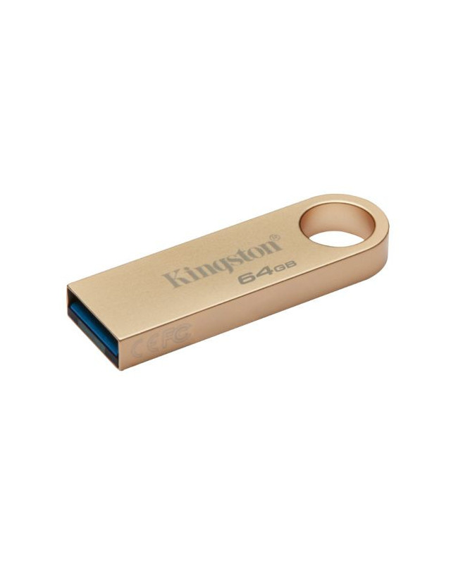 Kingston 64GB DataTraveler SE9 G3 Memory Pen, USB 3.2 Gen1 Type-A, Metal Gold Casing