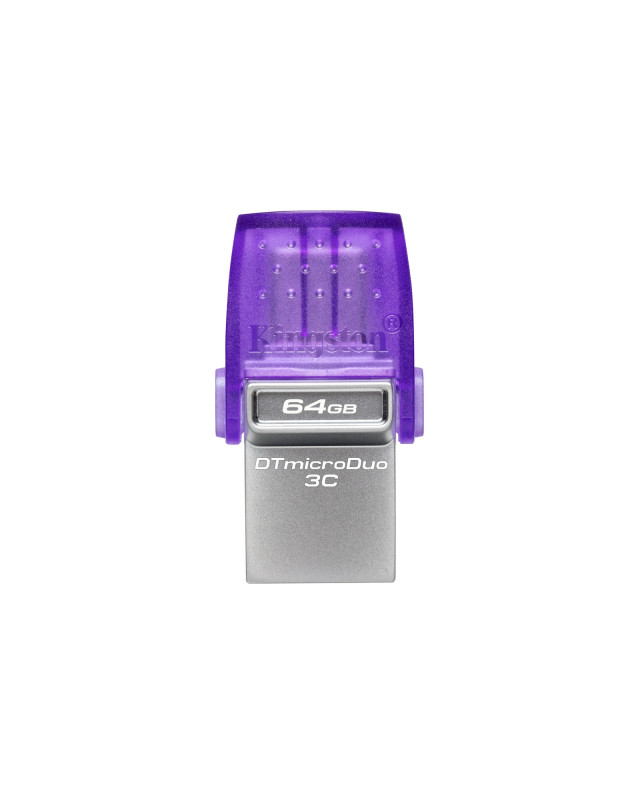 Kingston 64GB DataTraveler microDuo 3C USB-A & USB-C 3.2 Gen1 Memory Pen, Rotating Cap, 200MB/s