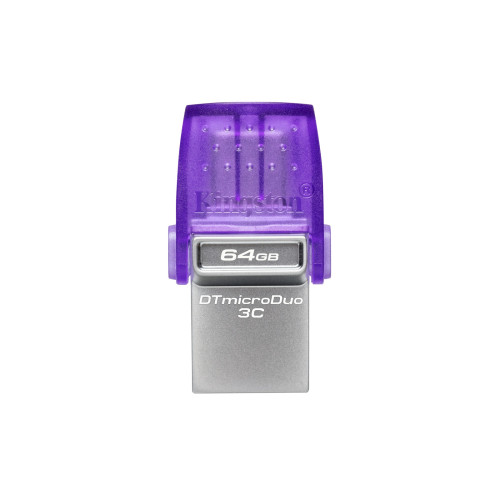 Kingston 64GB DataTraveler microDuo 3C USB-A & USB-C 3.2 Gen1 Memory Pen, Rotating Cap, 200MB/s