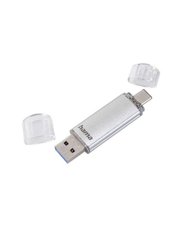 Hama C-Laeta 256GB USB-A & USB-C Memory Pen, Metal Casing, OTG, 70MB/s, Silver