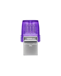 Kingston 128GB DataTraveler microDuo 3C USB-A & USB-C 3.2 Gen1 Memory Pen, Rotating Cap, 200MB/s