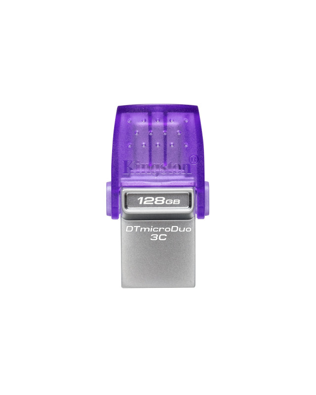 Kingston 128GB DataTraveler microDuo 3C USB-A & USB-C 3.2 Gen1 Memory Pen, Rotating Cap, 200MB/s