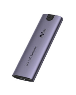 Netac WH51 M.2 PCIe/SATA SSD Caddy, USB 3.1 Gen2 Type-C, Compatible with 2280/2260/2242/2230, Aluminium, USB A+C to USB-C Cable
