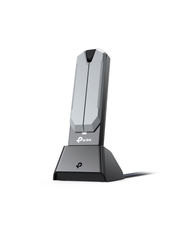 TP-LINK (Archer TBE400UH) BE6500 Wi-Fi 7 High Gain Wireless USB Adapter, Tri-Band, USB 3.0, MLO, MU-MIMO, OFDMA, Multi-RU, Cradle