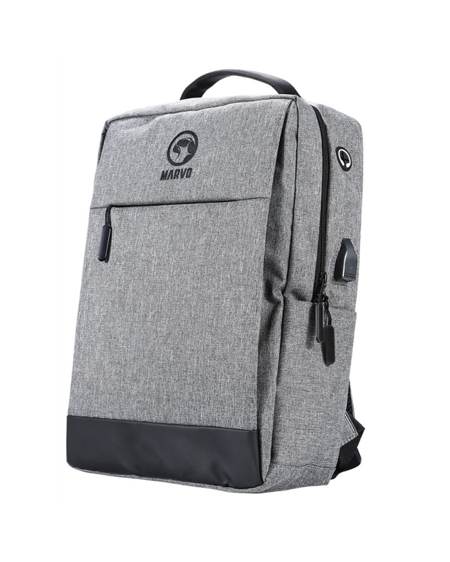 Marvo Scorpion Urbano 20 Black Waterproof 15.6 Inch Laptop Backpack with USB Charging Port (Grey)